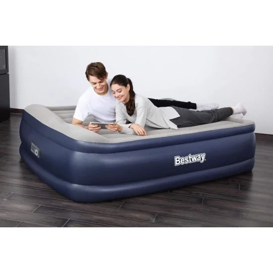 Bestway Queen Air Mattress 80" x 60" x 22" / 2.03m x 1.52m x 56cm with Built-in AC Pump
